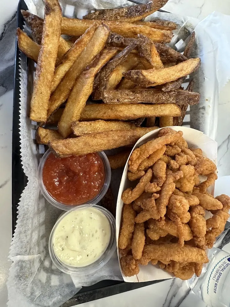Clam Strip Basket and Fries